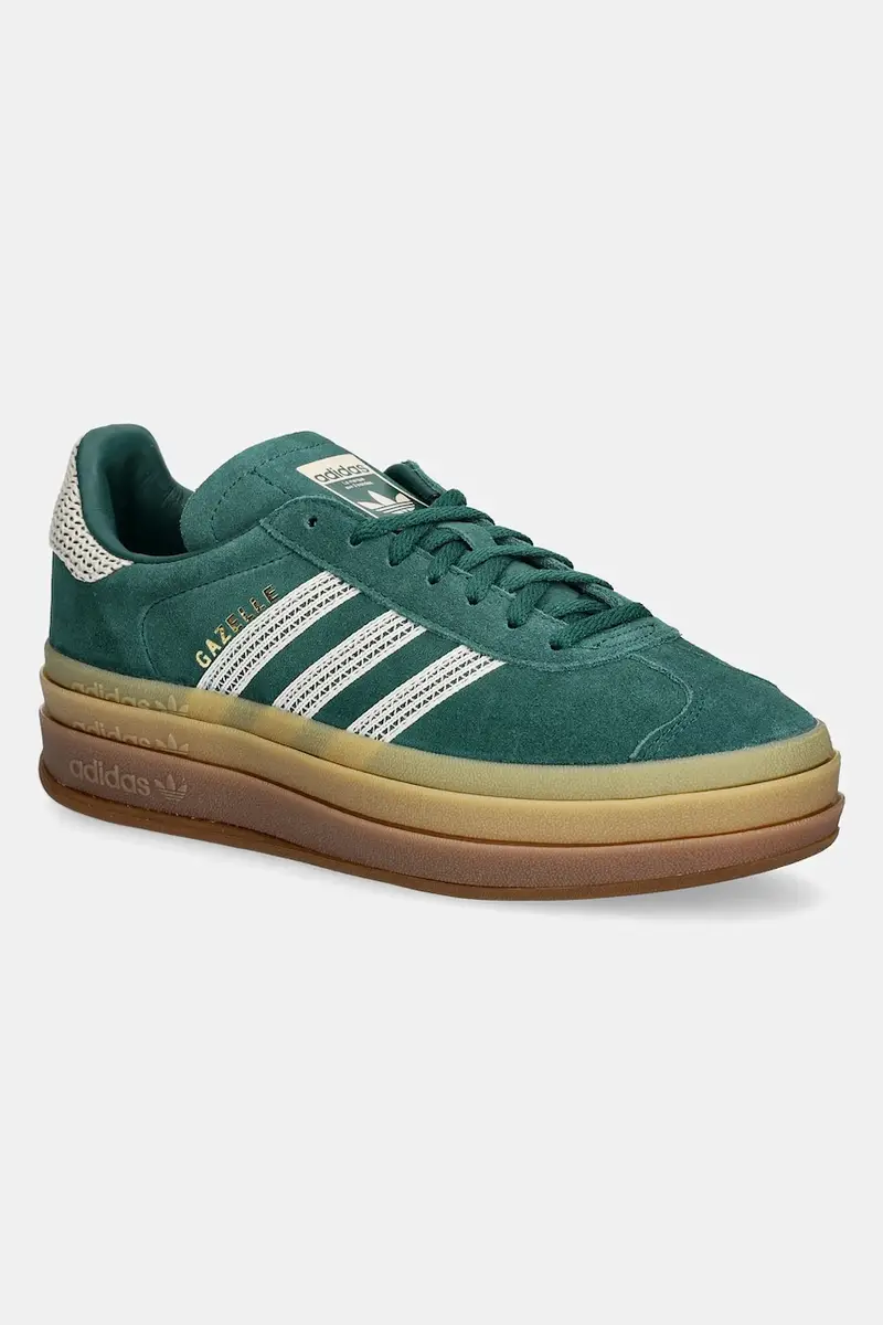 adidas Gazelle Bold Collegiate Green White Gold JS3358 Verde