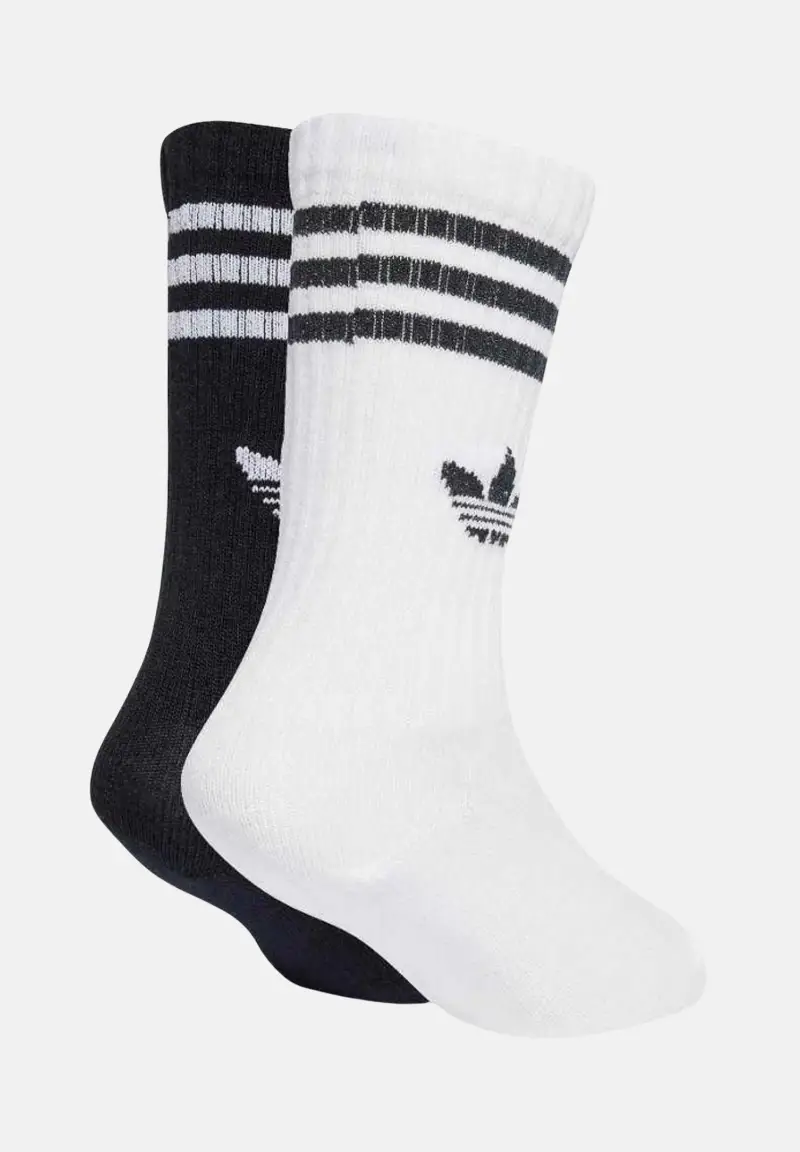 Adidas Originals Calzini Crew bianchi e neri per uomo e donna (3 paia) miniatura 2