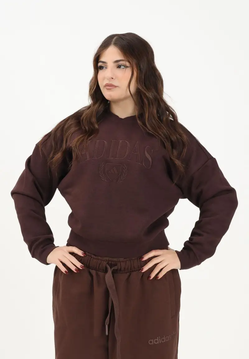 ADIDAS ORIGNALS Felpa girocollo Cozy Holiday Graphic marrone da donna miniatura 2