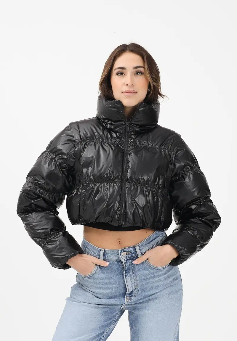 ADIDAS ORIGNALS Piumino croppato Essentials Glossy 2-In-1 nero da donna miniatura 2