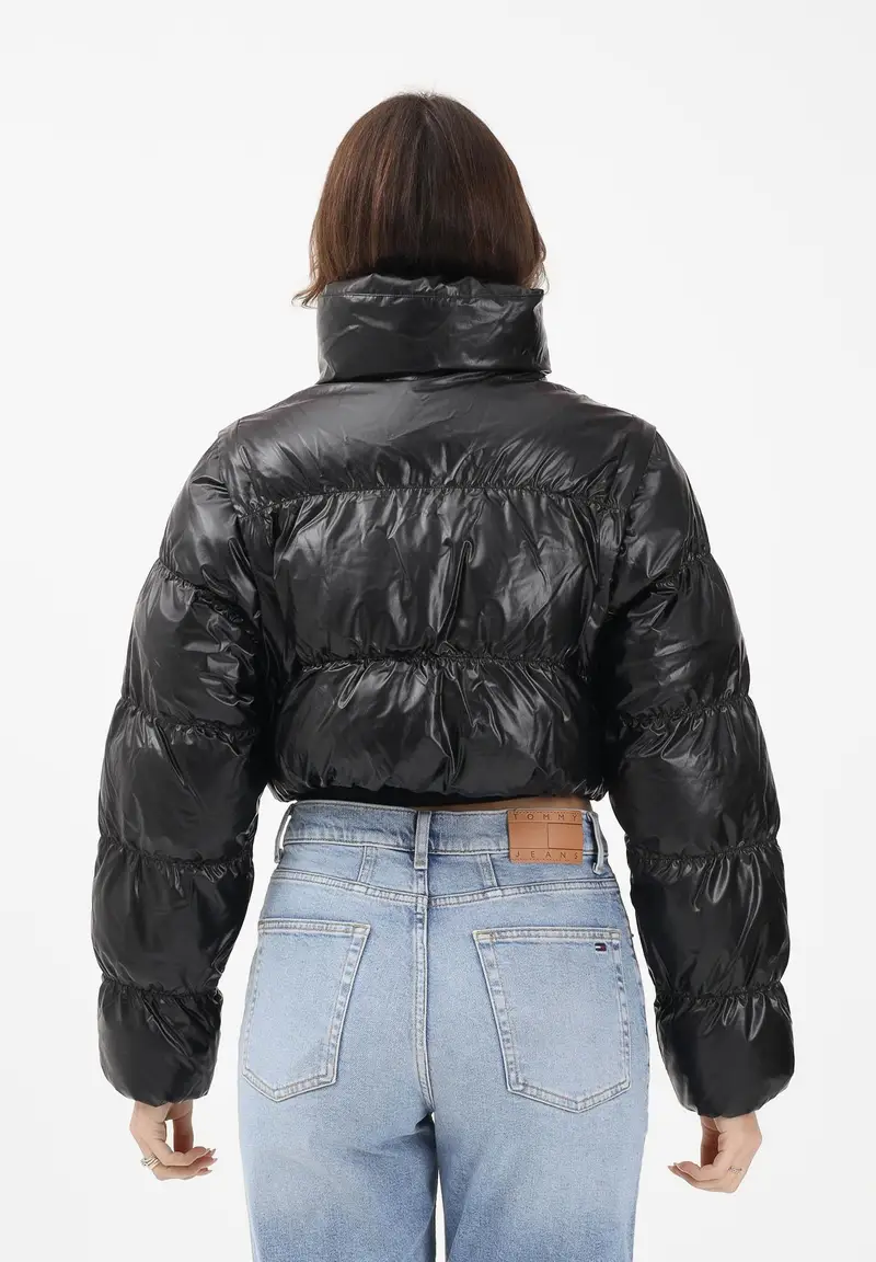 ADIDAS ORIGNALS Piumino croppato Essentials Glossy 2-In-1 nero da donna miniatura 3