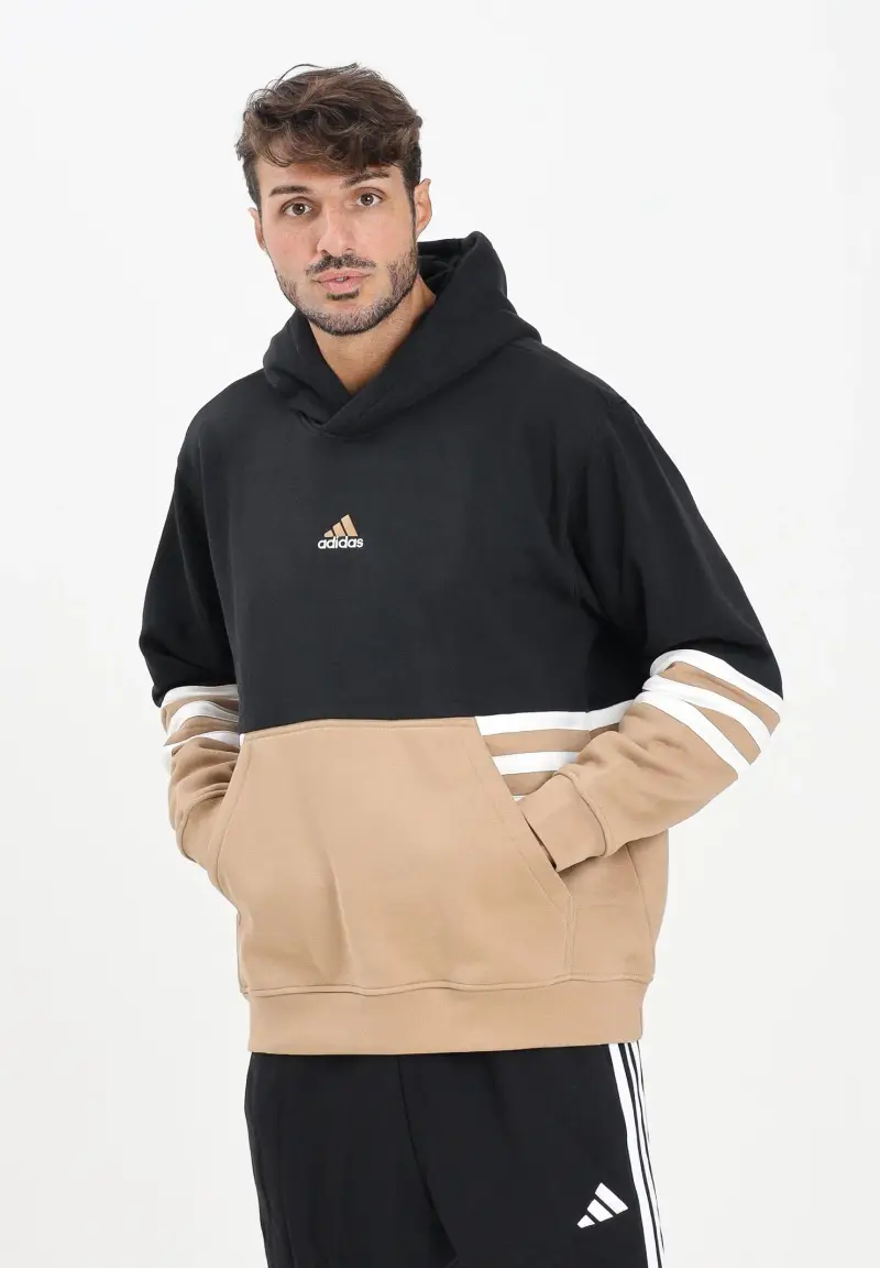 ADIDAS PERFORMANCE Felpa con cappuccio Archive nera e beige da uomo miniatura 2
