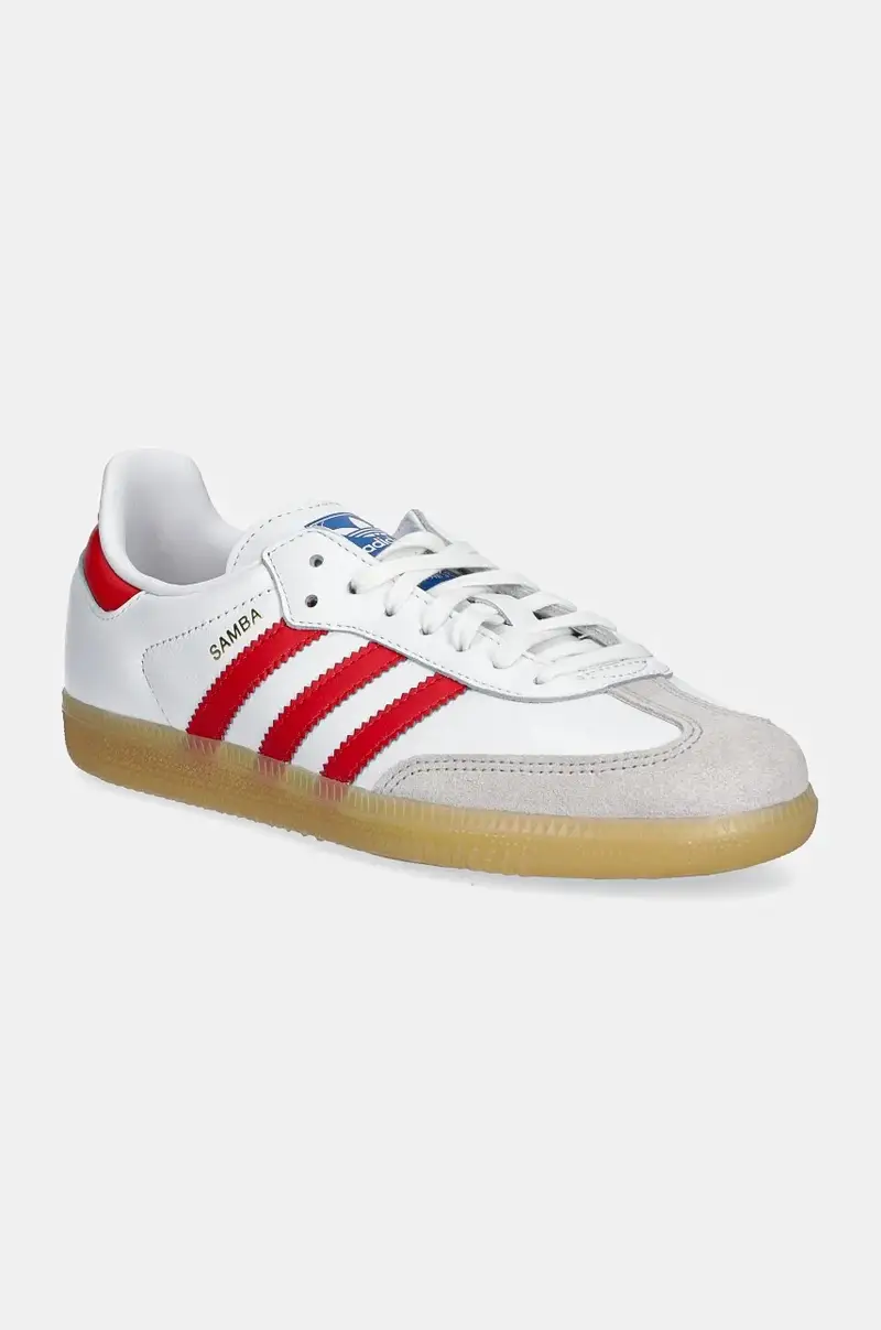 adidas Samba OG Cloud White Collegiate Red Gum JI4463 Bianco