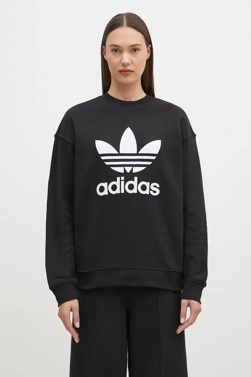 adidas Trefoil Crew Sweatshirt Black FM3272 Nero