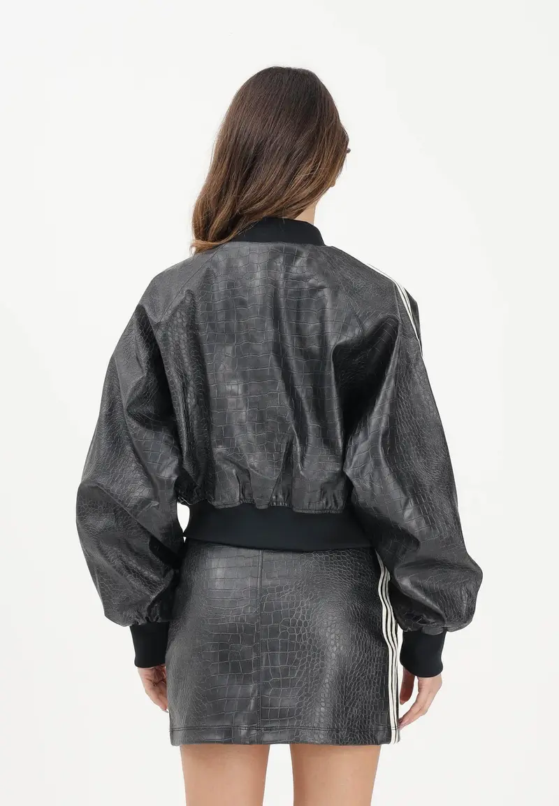 Bomber in ecopelle SST PLEATHER nero da donna miniatura 3