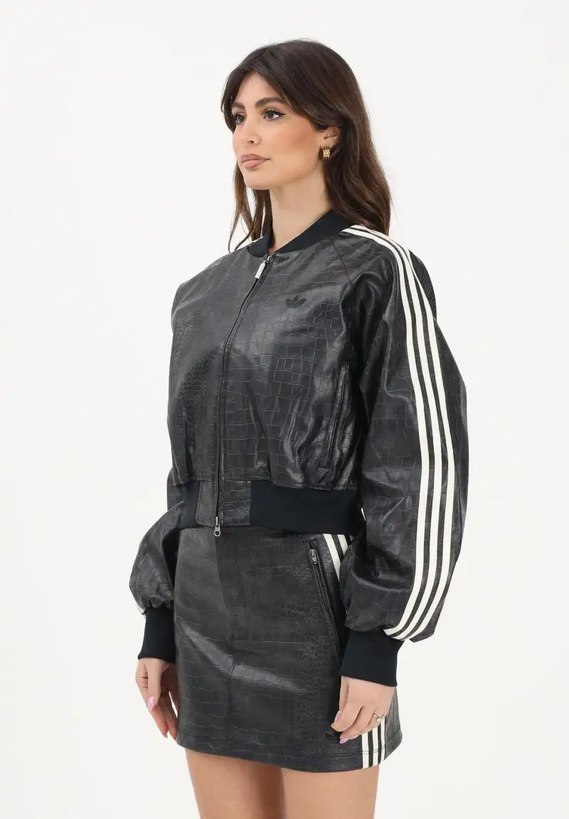 Bomber in ecopelle SST PLEATHER nero da donna
