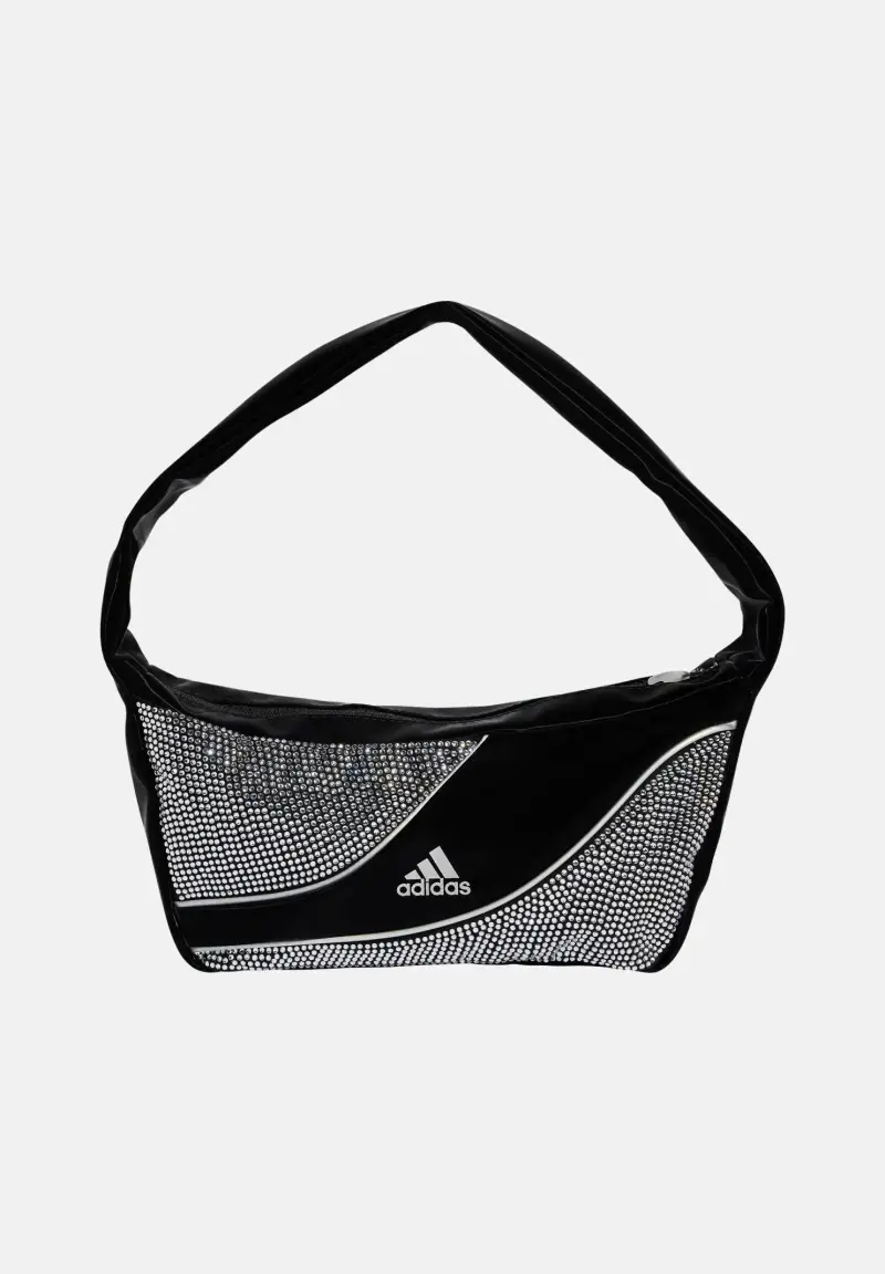 Borsa a spalla Small Rhinestones nera da donna