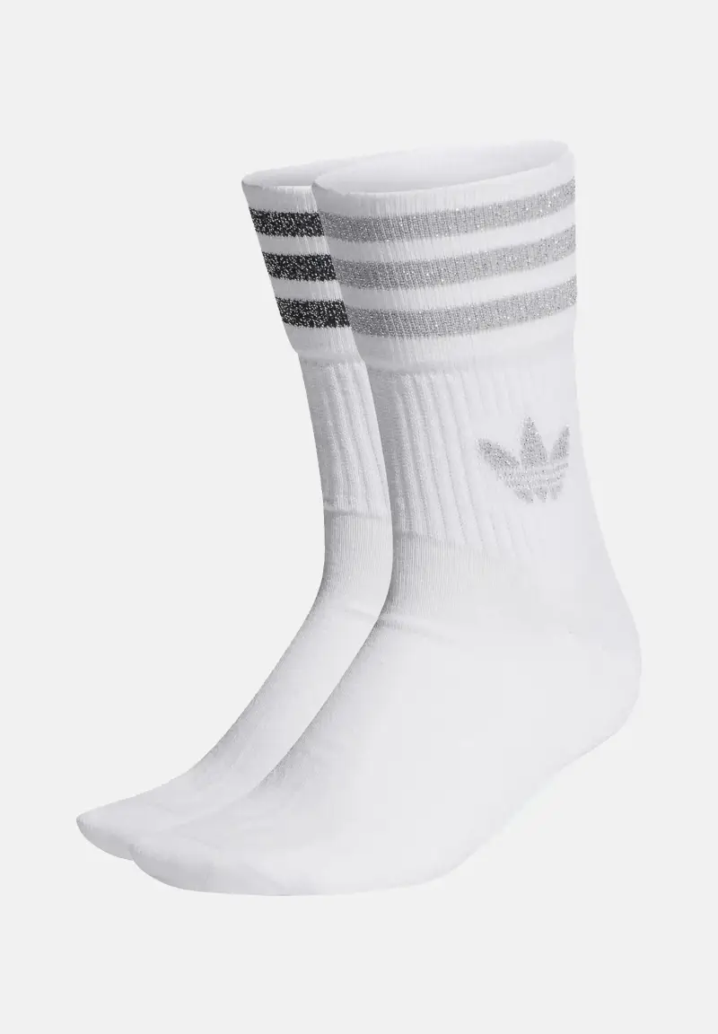 Adidas Originals Calzini Mid-Cut Glitter bianchi da donna
