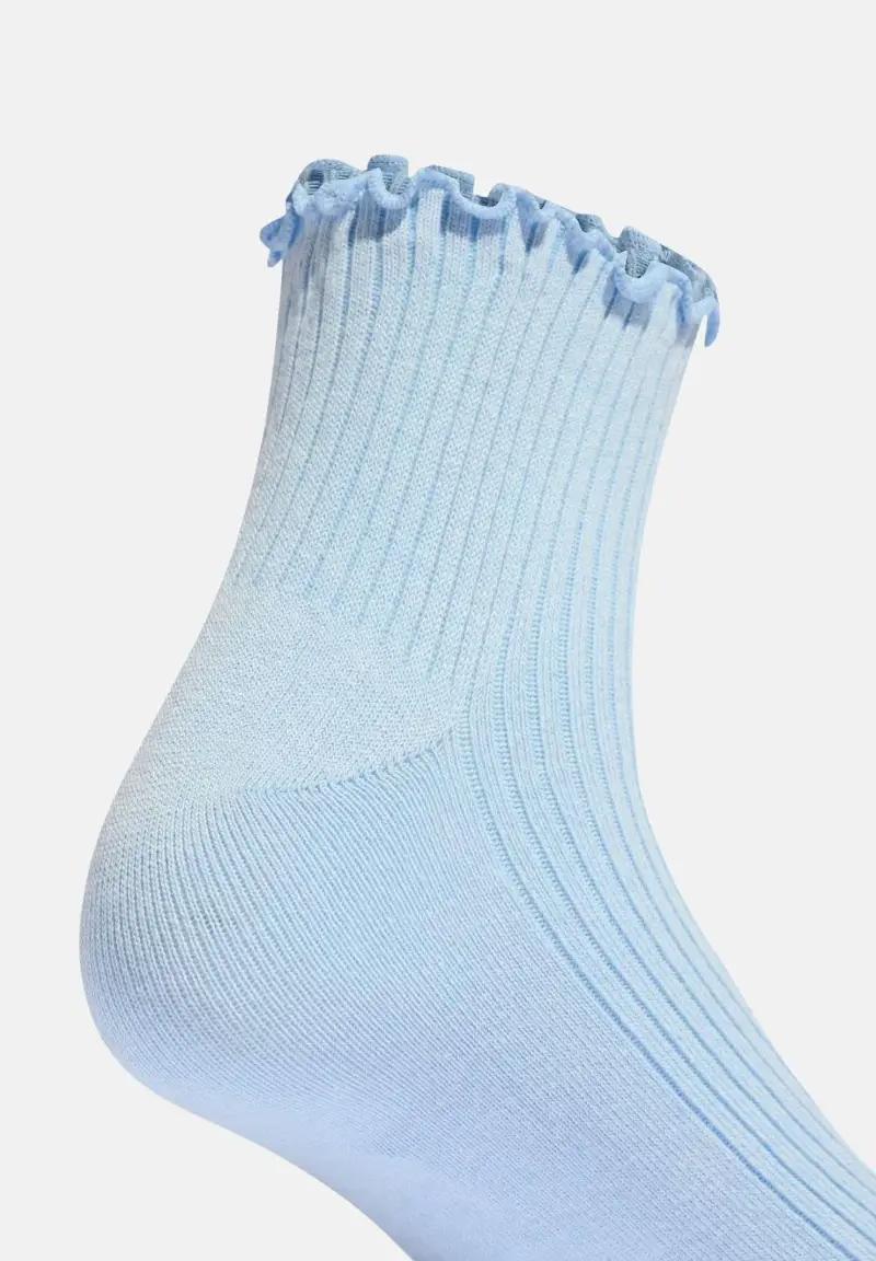 Calzini (2 paia) RUFFLE QUARTER azzurro e panna da donna miniatura 2