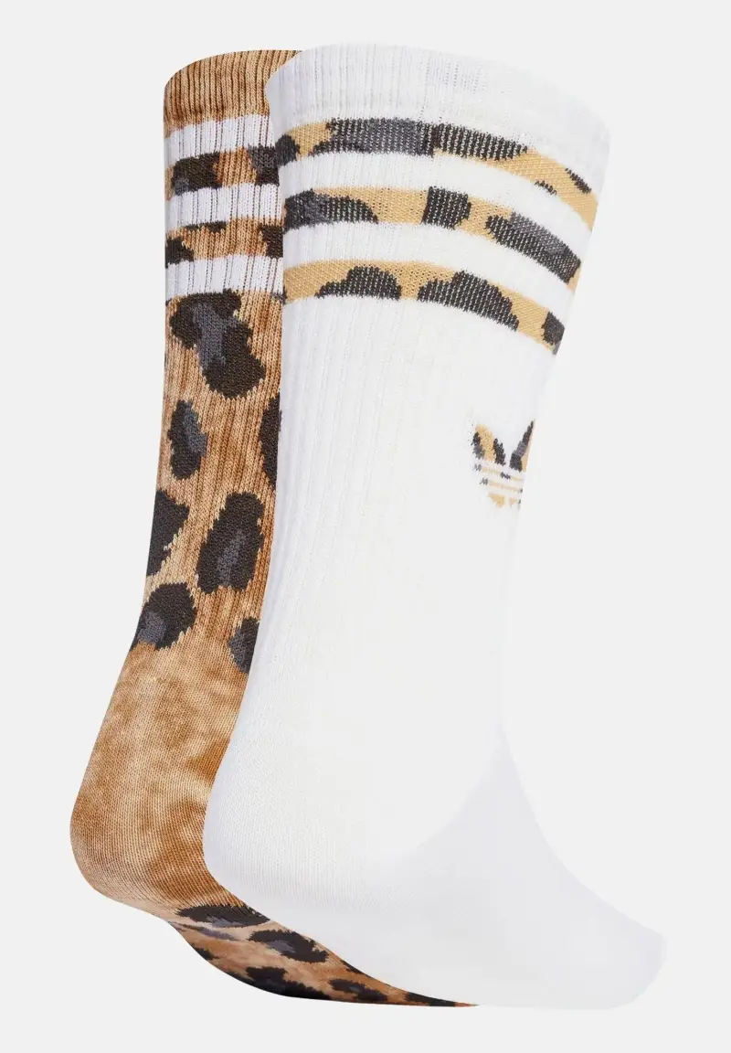 Calzini (2paia) Leopard Crew bicolor da donna miniatura 2