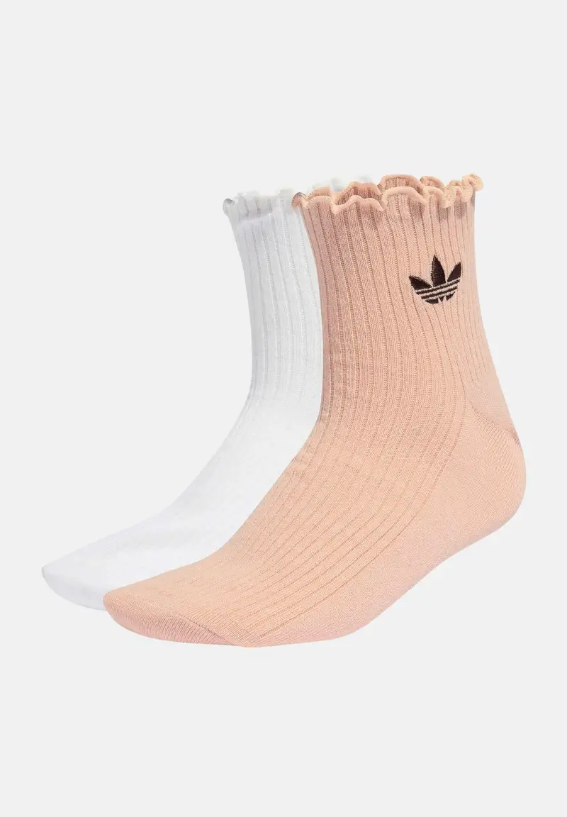 Calzini (2paia) RUFFLE rosa e bianchi da donna