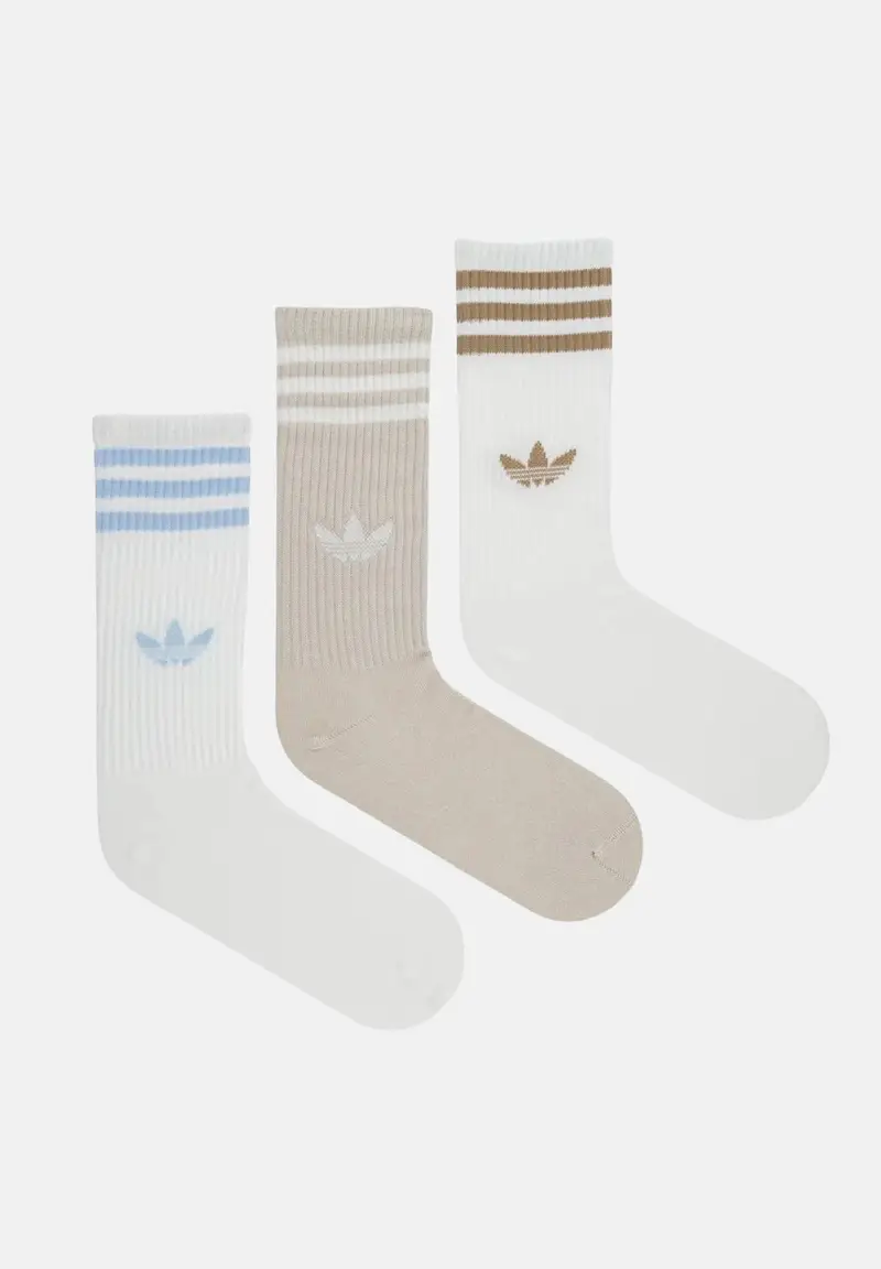 Calzini 3-Stripes High (3 paia) bianchi e beige per uomo e donna
