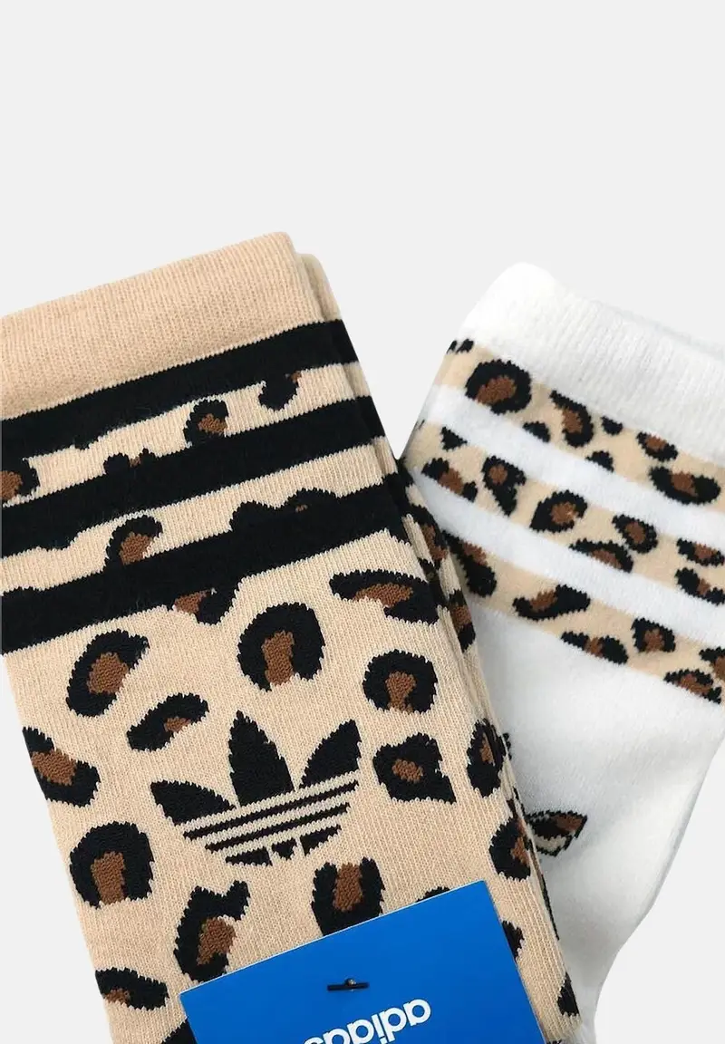 Calzini Leopard (2 paia) bicolore da donna miniatura 2