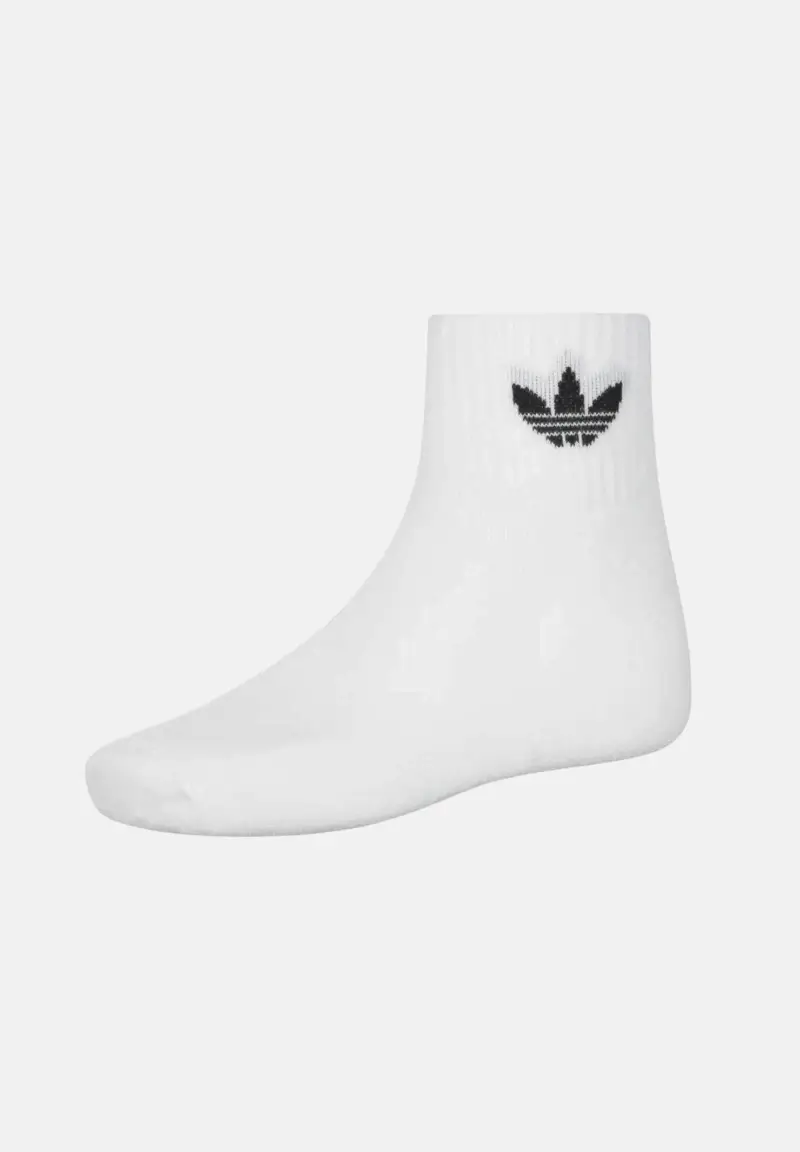 Adidas Originals Calzini Mid bianchi (3 paia) per uomo e donna miniatura 2