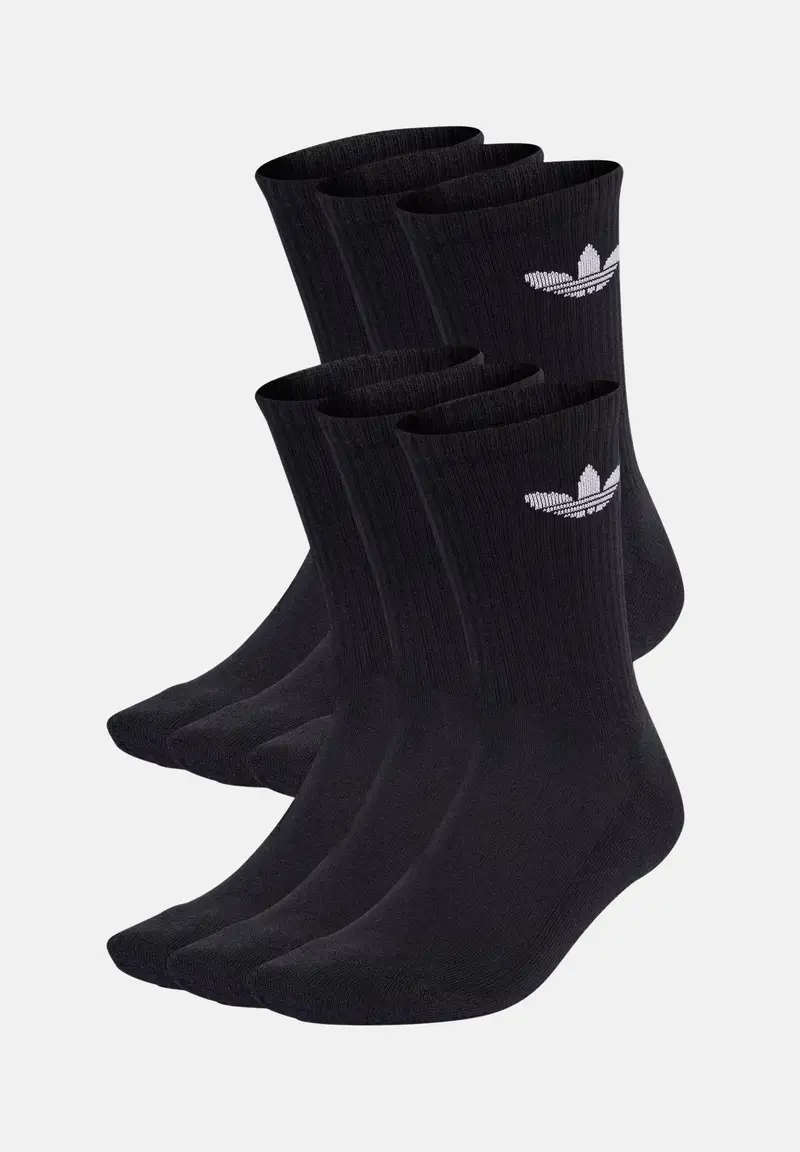 Calzini Trefoil Cushion Crew (6paia) neri per uomo e donna