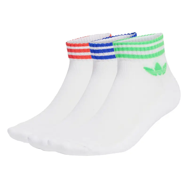 Calzino '3-Stripes Ankle 3 Pairs' blu / verde chiaro / rosso / bianco
