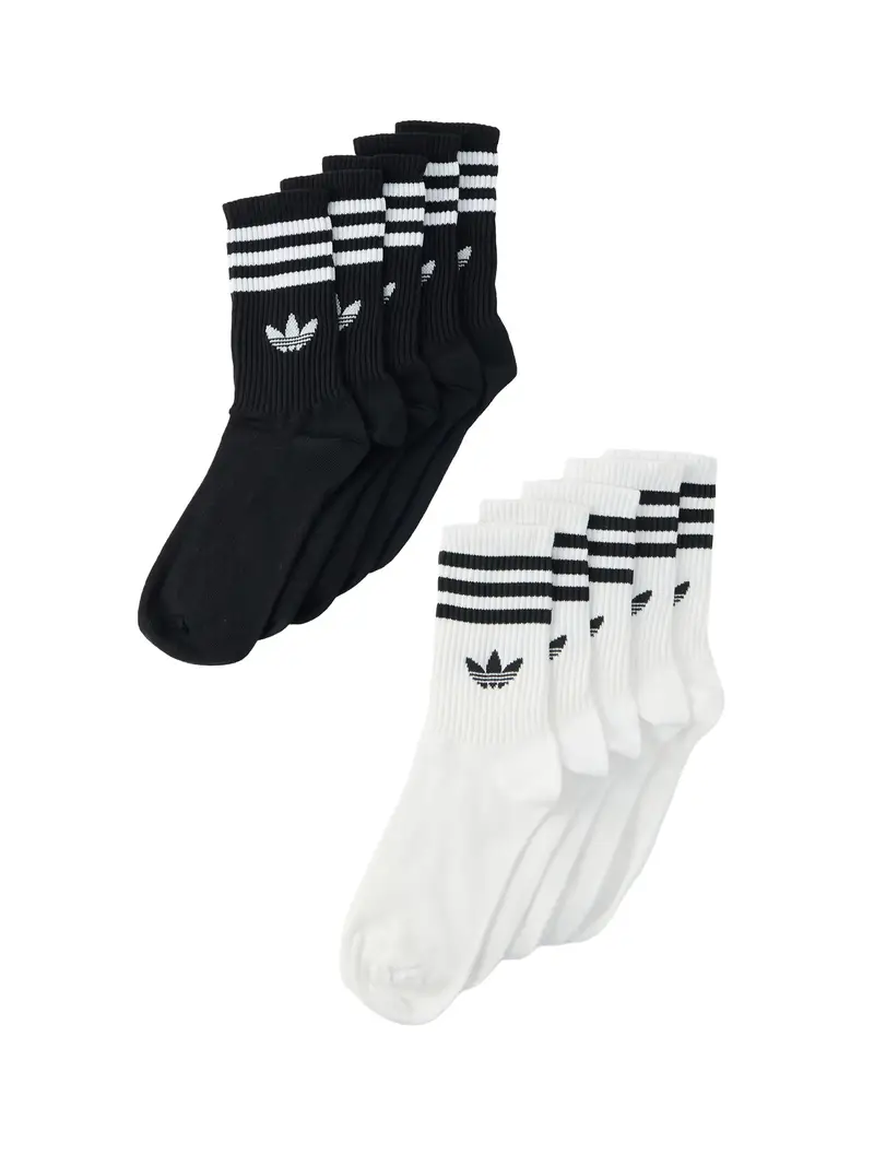 Adidas Originals Calzini 3-STRIPES CREW 10 PAIRS nero e bianco