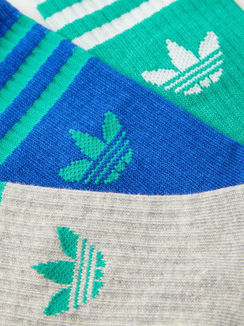 Adidas Originals Calzini 3-Stripes Crew 6 Paia Kids blu, grigio miniatura 2