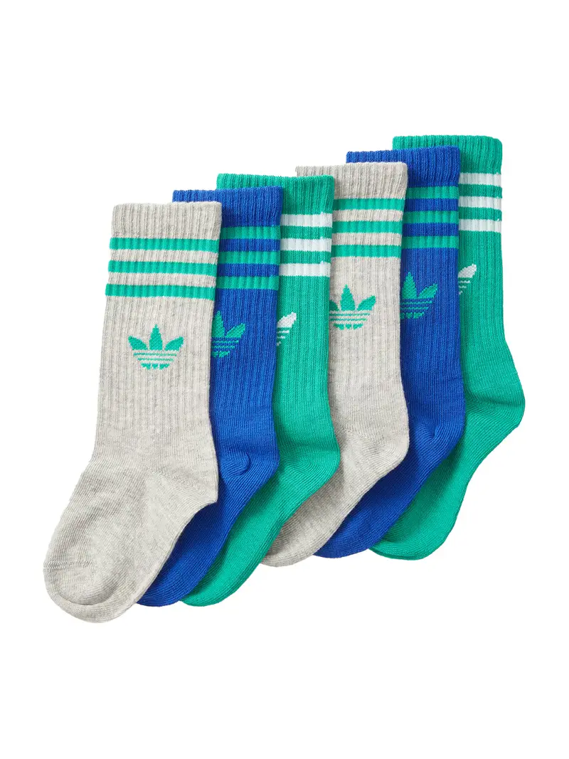 Adidas Originals Calzini 3-Stripes Crew 6 Paia Kids blu, grigio,