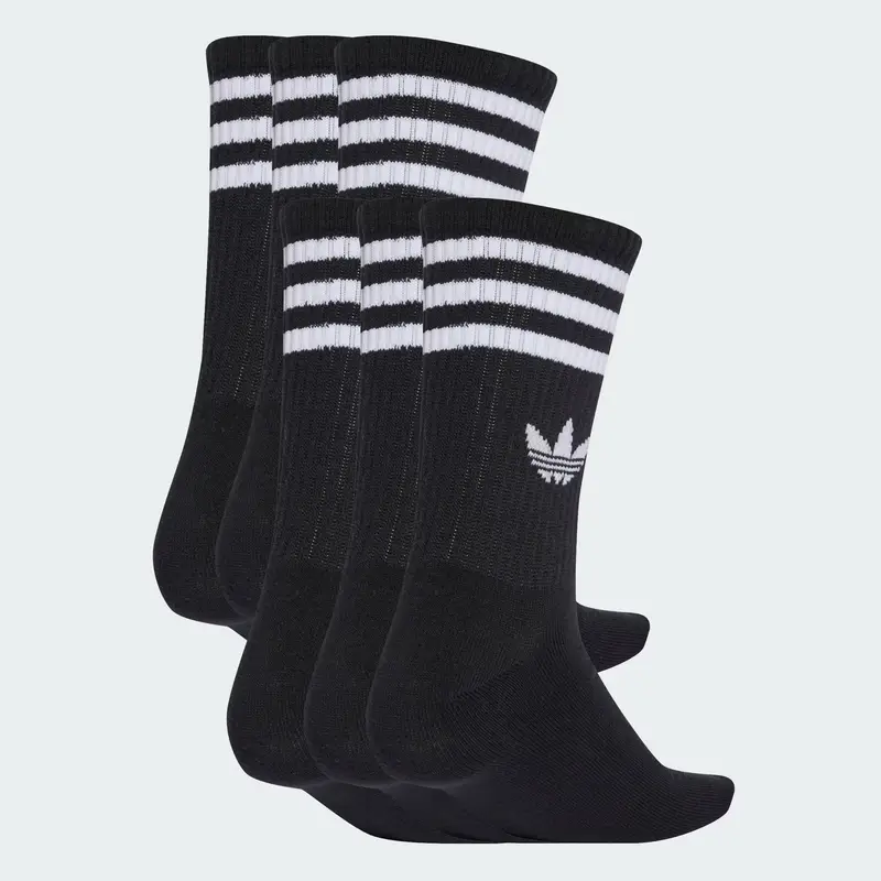 Calzino 3-Stripes Crew 6 Pairs nero / bianco miniatura 2