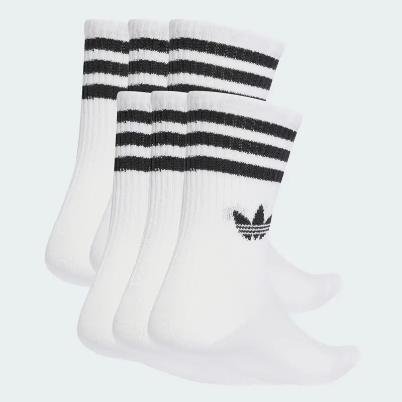 Calzino 3-Stripes Crew 6 Pairs nero / bianco miniatura 2