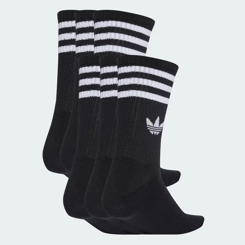 Calzino 3-Stripes Crew 6 Pairs nero / bianco miniatura 2