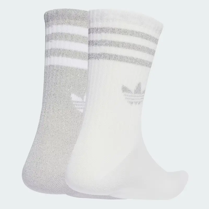Calzino '3-Stripes Glitter Crew 2 Pairs' grigio / argento / bianco miniatura 2