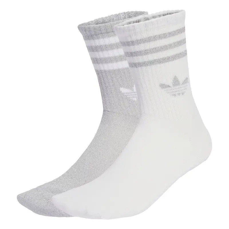 Calzino '3-Stripes Glitter Crew 2 Pairs' grigio / argento / bianco
