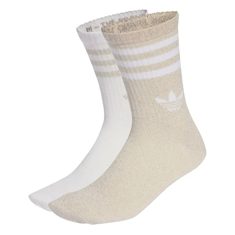 Calzino 3-Stripes Glitter Crew 2 Pairs stucco / bianco