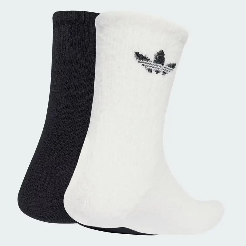 Calzino 'Fluffy Crew Sock 2 Pairs' nero / bianco miniatura 2
