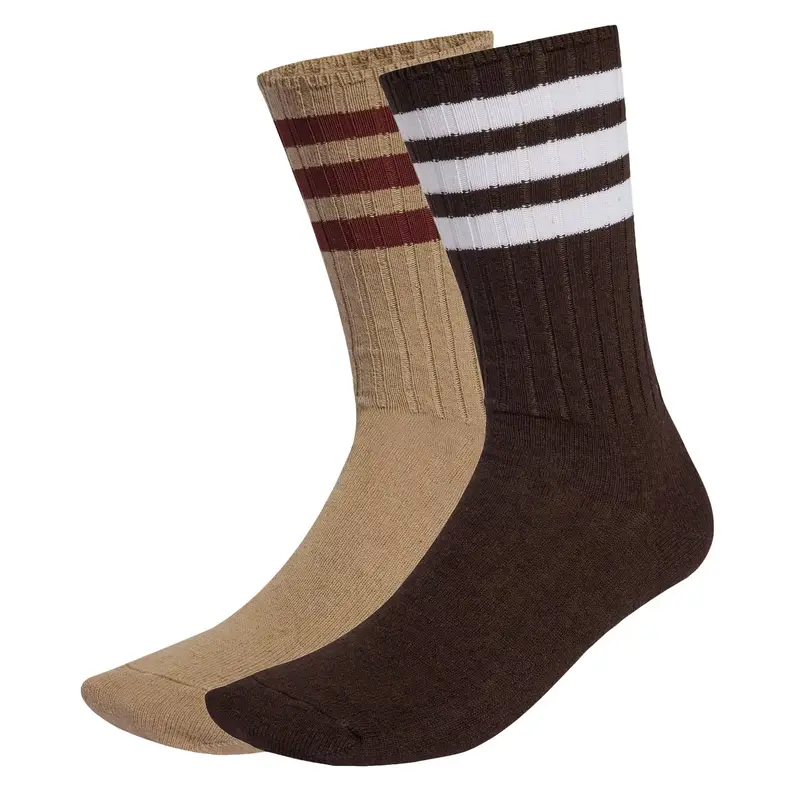 Calzino 'Ribbed Crew 2 Pairs' marrone scuro / cachi / borgogna / bianco