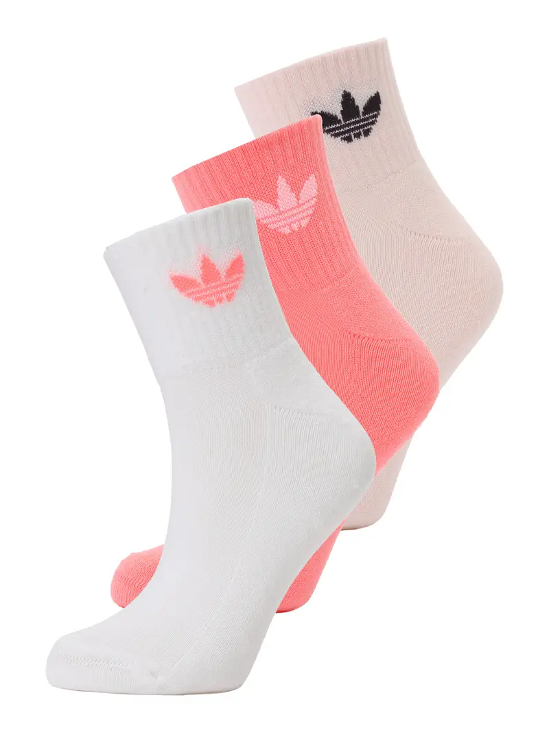 Calzino rosa pastello / melone / nero / bianco perla