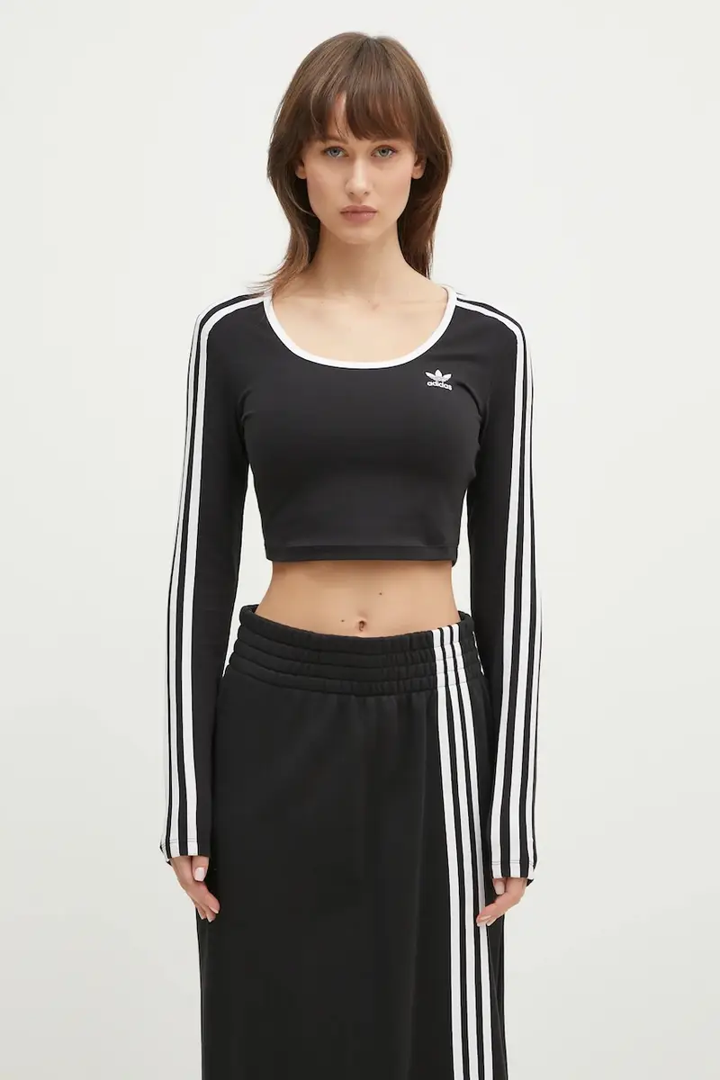 camicia a maniche lunghe 3S LS CROP donna colore nero JD4624