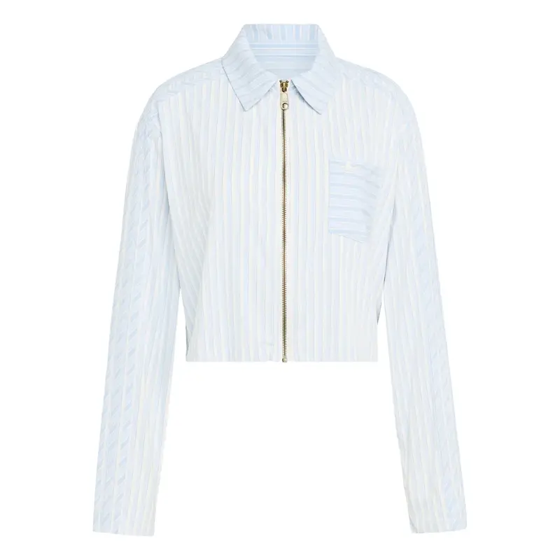 Camicia da donna 'ESS' blu chiaro / bianco