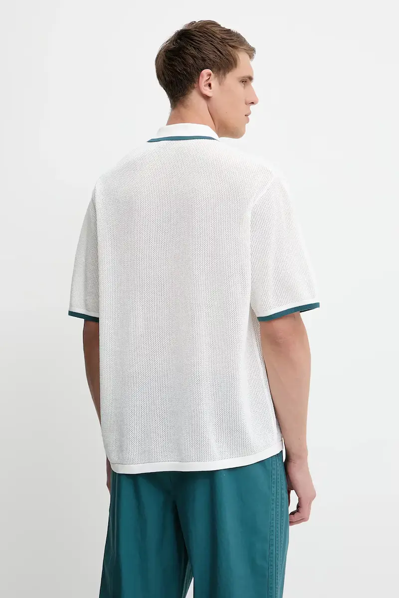 camicia in cotone Knitted Shirt uomo colore bianco KC3526 miniatura 3