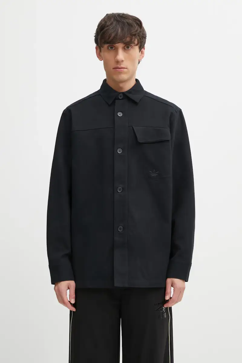 camicia in cotone P Ess Shi uomo colore nero JW0118