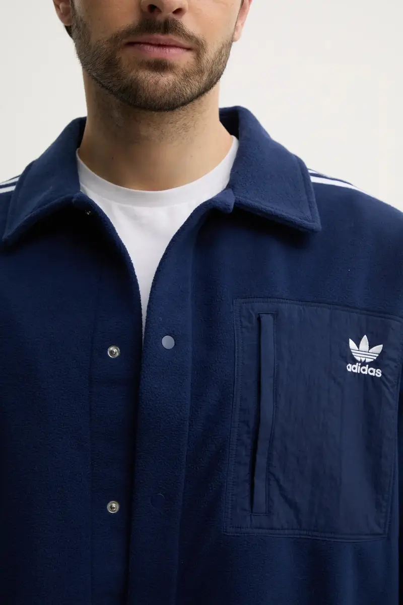 camicia in pile colore blu navy IX5217 miniatura 5