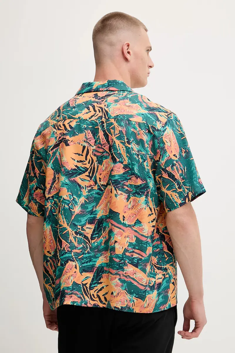 camicia Resort Shirt uomo colore arancione KC5901 miniatura 3