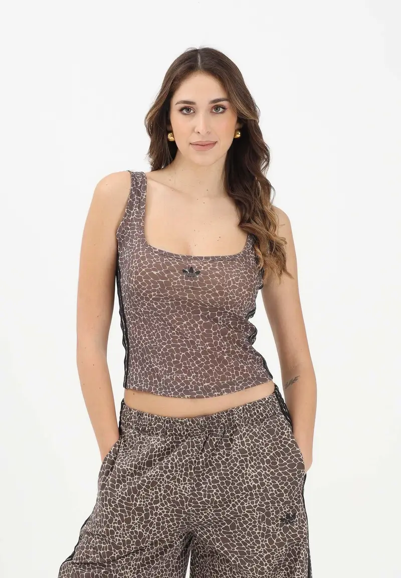 Canotta AOP beige da donna con stampa animalier miniatura 2