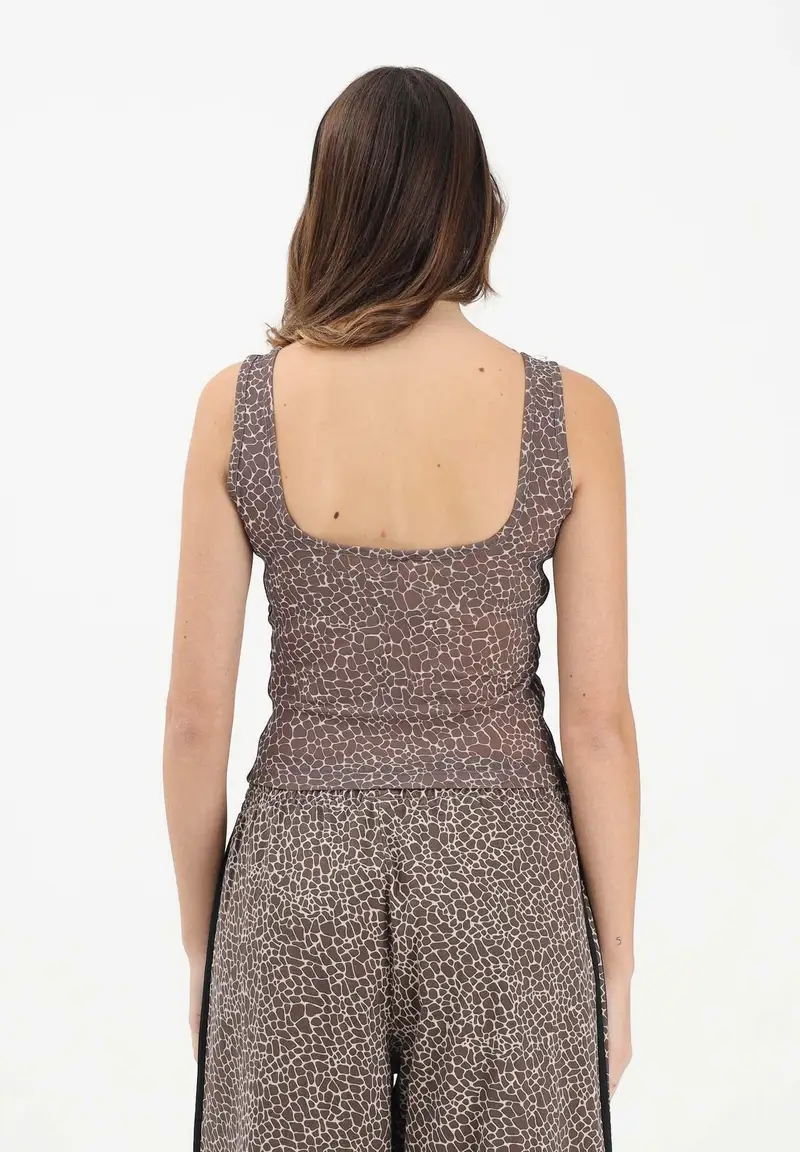 Canotta AOP beige da donna con stampa animalier miniatura 3