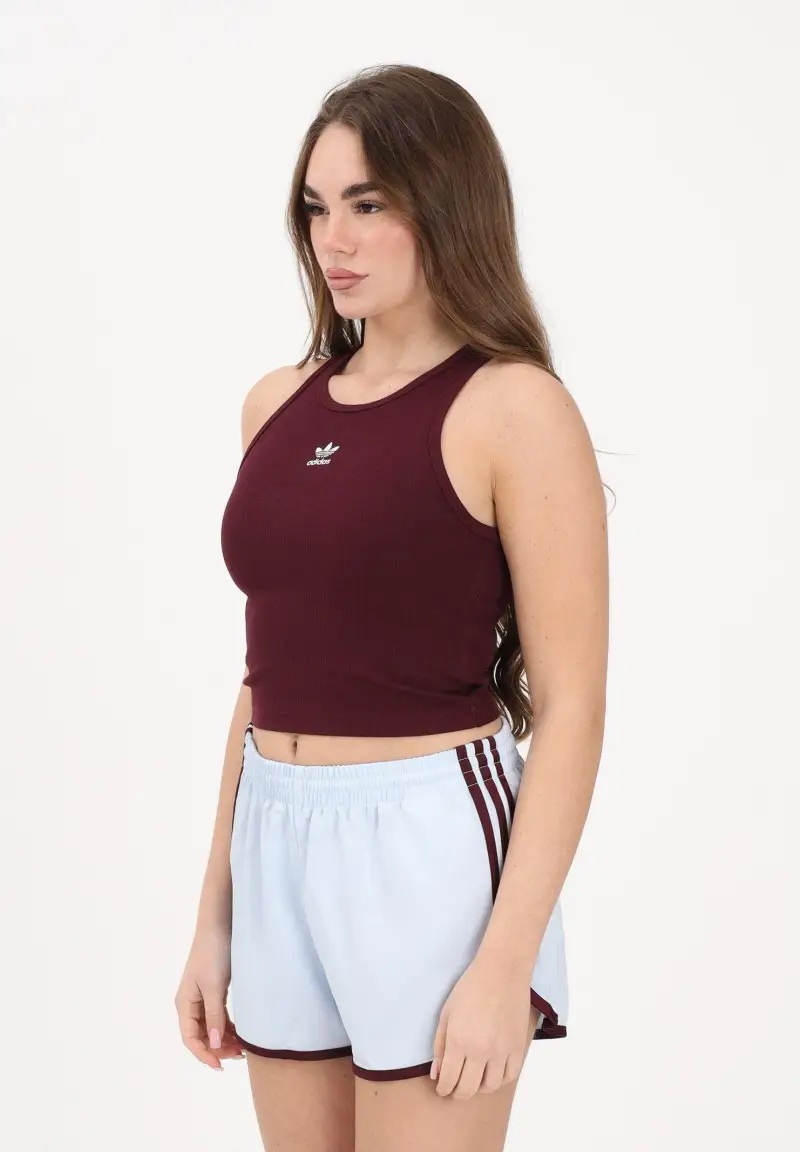 Canotta Essentials Ribbed bordeaux da donna