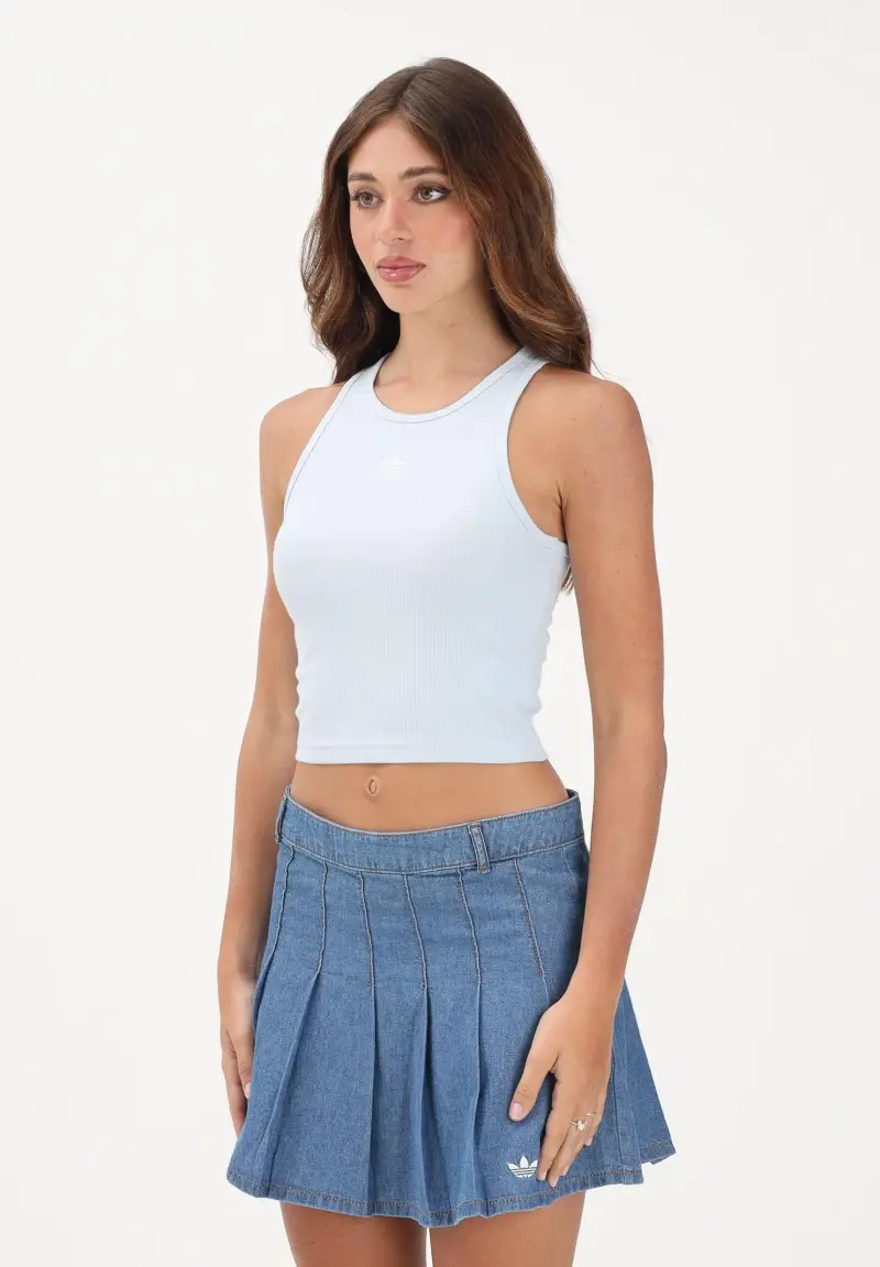 Canotta Essentials Ribbed celeste da donna