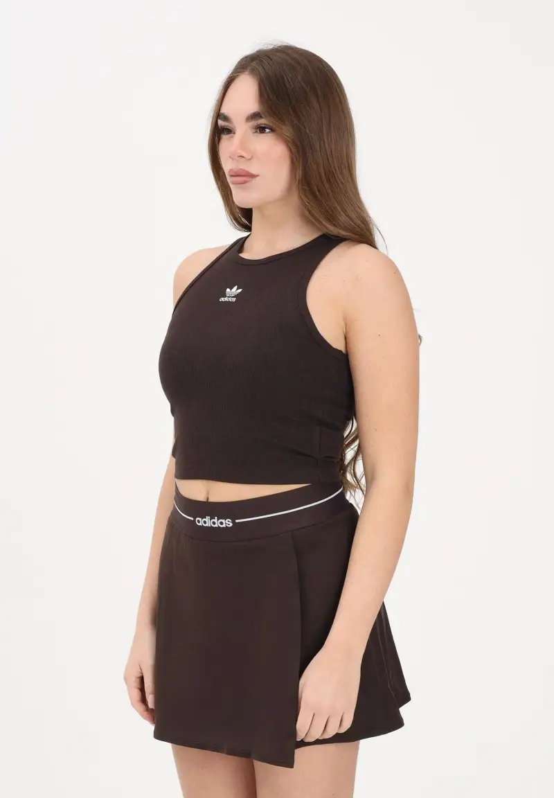 Canotta Essentials Ribbed marrone da donna