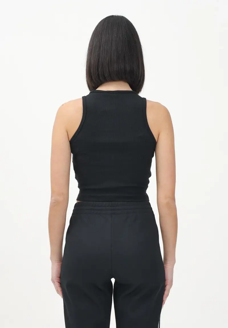 Adidas Originals Canotta Essentials Ribbed nera da donna miniatura 3