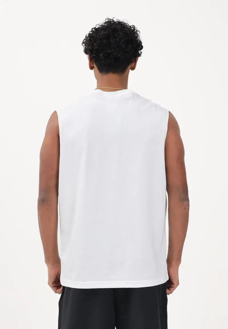 Canotta Trefoil Essentials bianca da uomo miniatura 3