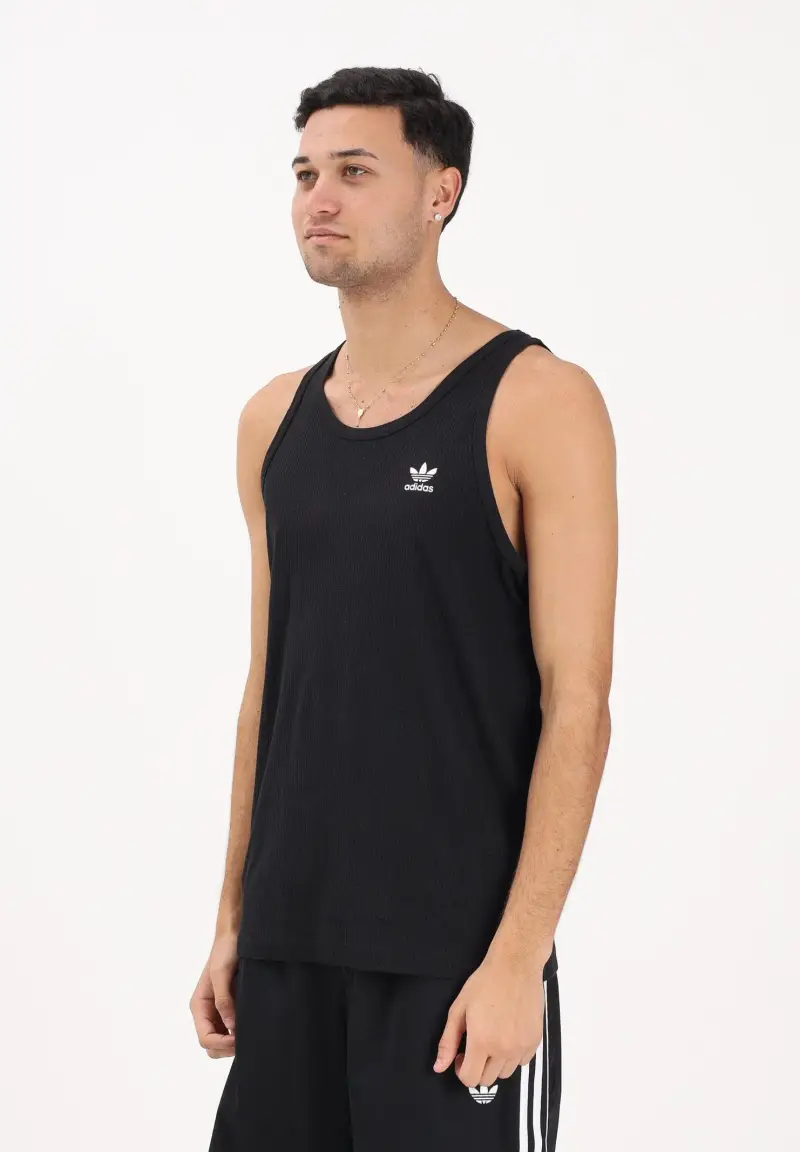 Canotta Trefoil Essentials nera da uomo