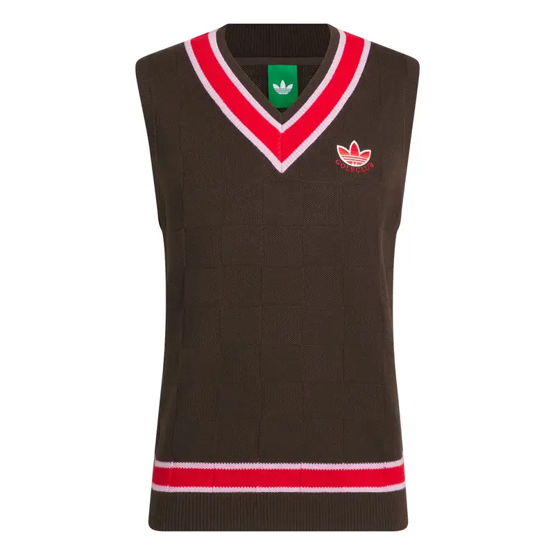 Canottiera 'Originals Knit' marrone scuro / rosso / bianco