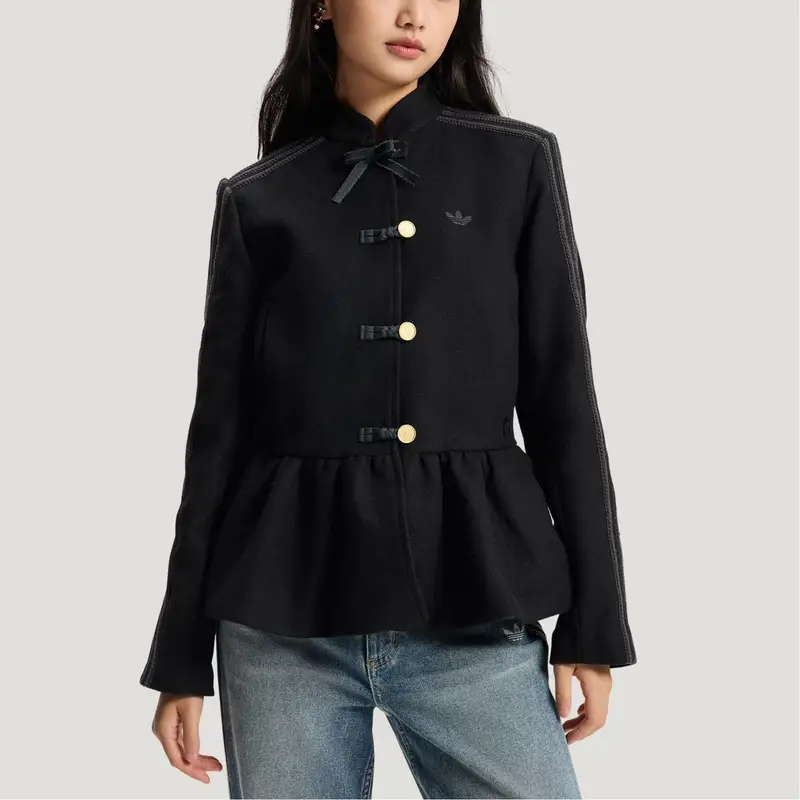 Originals Capodanno FW25 CNY Sportivo Definisci Vita Slim Fit Confortevole Delicato sulla Pelle Giacca a Righe Donna giacche KR5068 miniatura 3