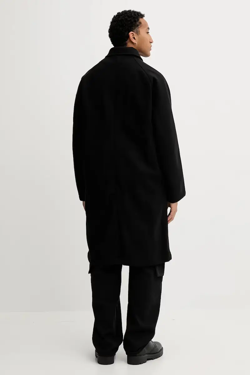 cappotto con aggiunta di lana P Ess Overcoat colore nero JW0120 miniatura 3