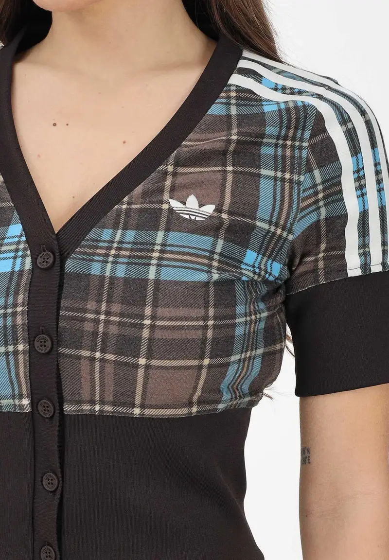 Cardigan CHECKED marrone da donna miniatura 3